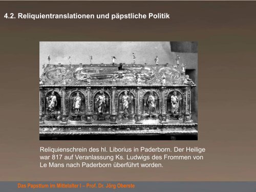 Das Papsttum im Mittelalter I â€“ Prof. Dr. JÃ¶rg ... - joerg-oberste.de