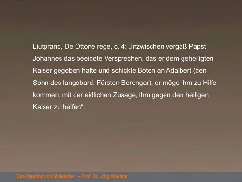 Das Papsttum im Mittelalter I â€“ Prof. Dr. JÃ¶rg ... - joerg-oberste.de