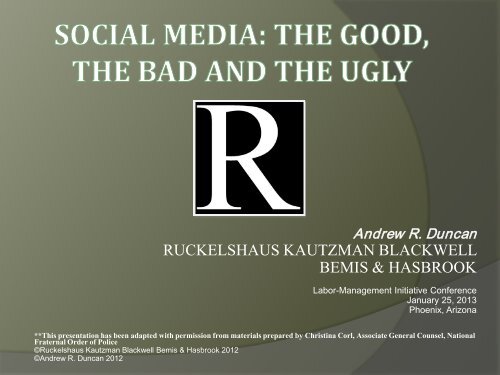 Social Media - The Good, The Bad, and The Ugly - International ...