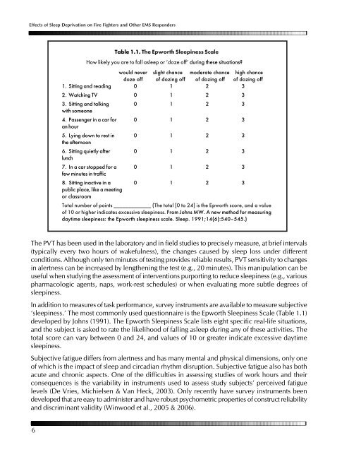 Effects of Sleep Deprivation on Fire Fighters and EMS ... - NAEMT