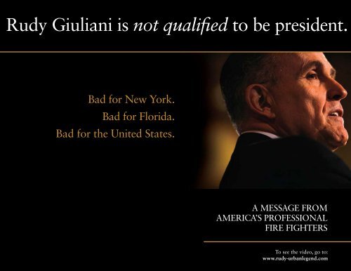 Rudy Giuliani is not qualified to be president. - IAFF