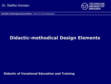 Didactic-methodical Design Elements