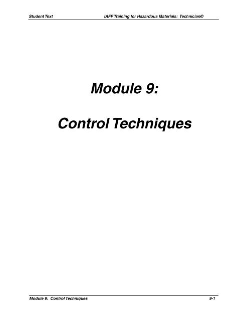Module 9: Control Techniques - International Association of Fire ...