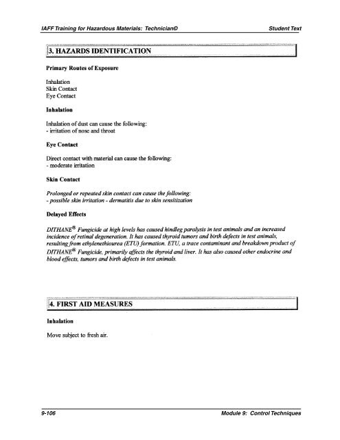 Module 9: Control Techniques - International Association of Fire ...