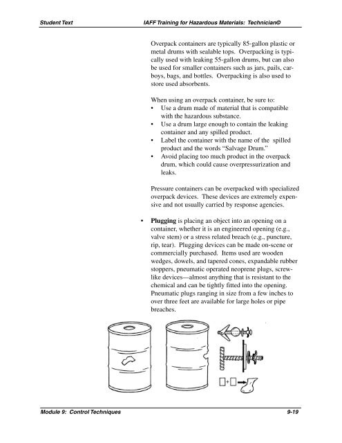 Module 9: Control Techniques - International Association of Fire ...