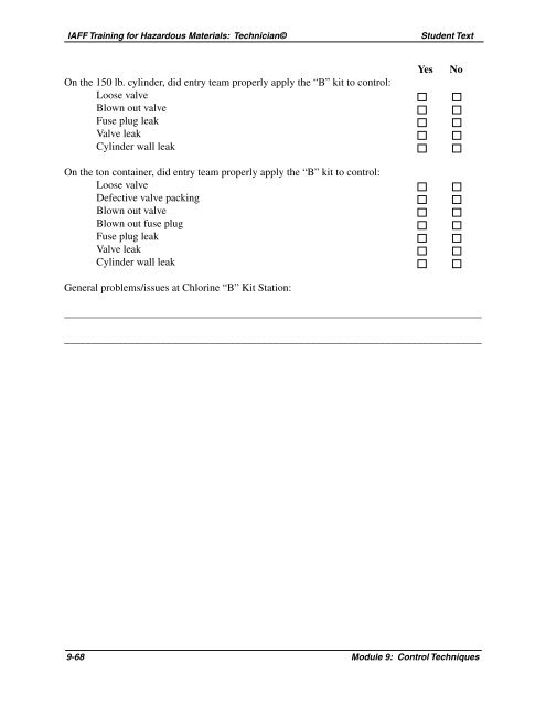 Module 9: Control Techniques - International Association of Fire ...