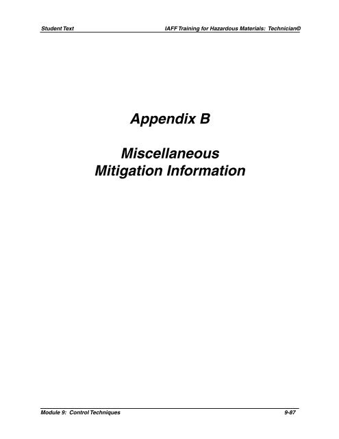 Module 9: Control Techniques - International Association of Fire ...