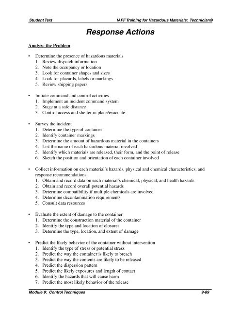 Module 9: Control Techniques - International Association of Fire ...