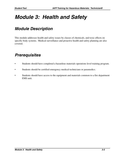 Module 3: Health and Safety - IAFF