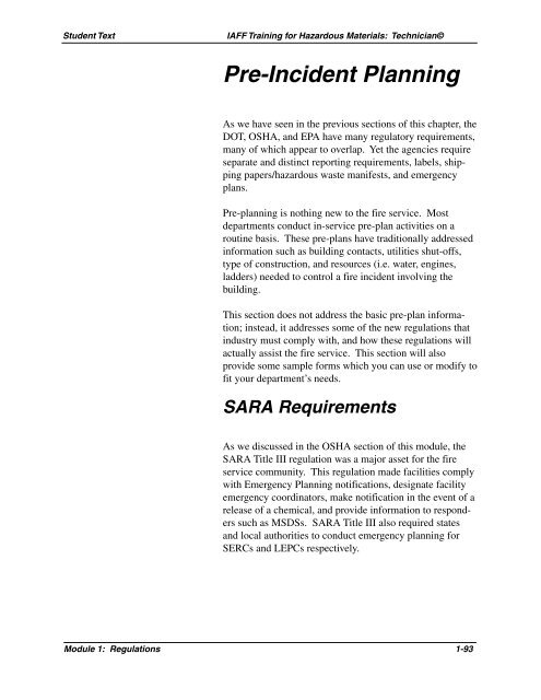Module 1: Regulations - International Association of Fire Fighters