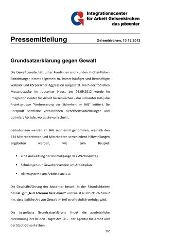 Pressemitteilung - IAG Gelsenkirchen