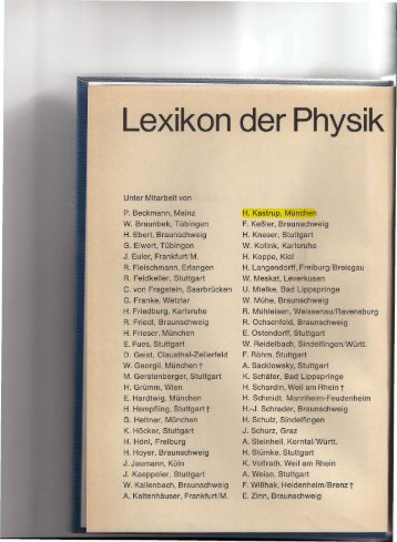 Beitraege zum Lexikon der Physik - Desy