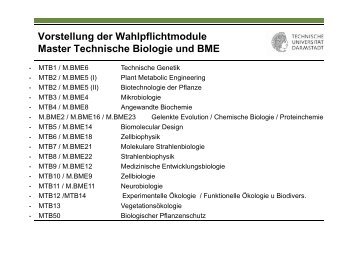 Mastermodule_Vorstellung_SS13 - Fachbereich Biologie der TU