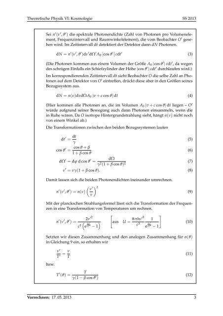 Prof. Dr. K. Kassner Dr. V. Becker Theoretische Physik VI ...