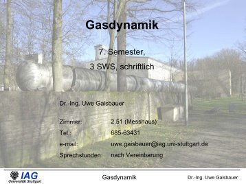 Gasdynamik - IAG - UniversitÃ¤t Stuttgart