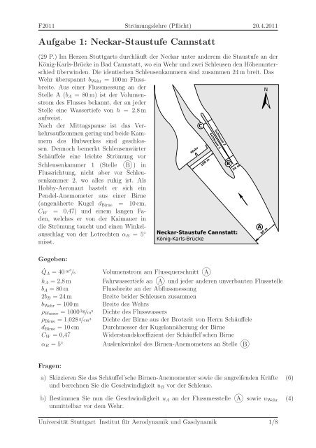 Aufgabe 1: Neckar-Staustufe Cannstatt - IAG - UniversitÃ¤t Stuttgart