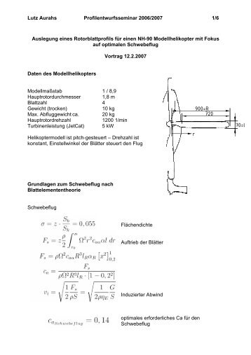 Profil fÃ¼r einen Modell-NurflÃ¼gler mit minimalem Sinken - IAG