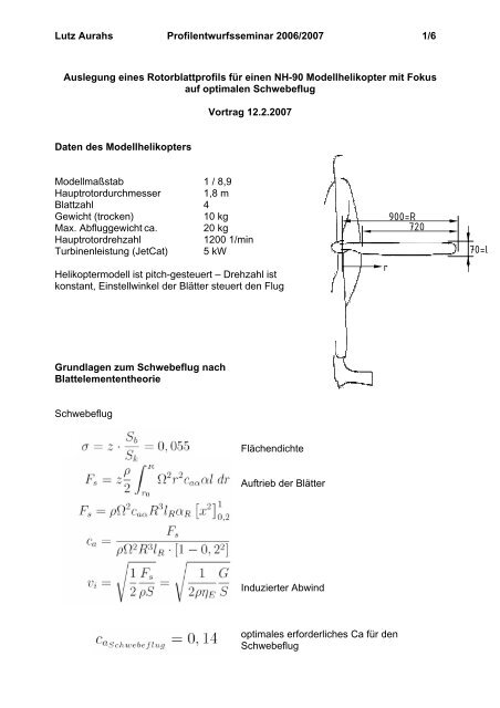 Profil fÃ¼r einen Modell-NurflÃ¼gler mit minimalem Sinken - IAG