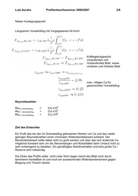 Profil fÃ¼r einen Modell-NurflÃ¼gler mit minimalem Sinken - IAG