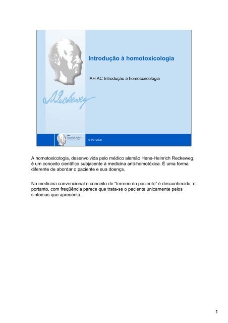 Introdua A O A Homotoxicologia