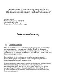 Profil fÃ¼r ein schnelles Segelflugmodell mit Elektroantrieb und ... - IAG