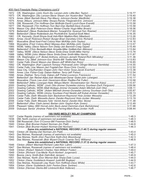 2010 swimming stat book - Iowa High School Athletic Association