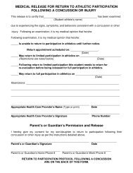 Concussion and Injury Form - West Branch Community School District