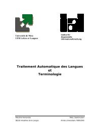 Traitement Automatique des Langues et ... - IAI SaarbrÃ¼cken