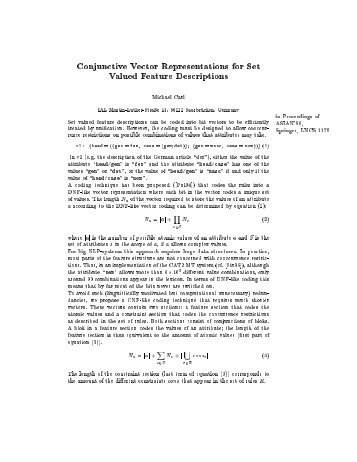 Conjunctive Vector Representations for Set Valued Feature ...