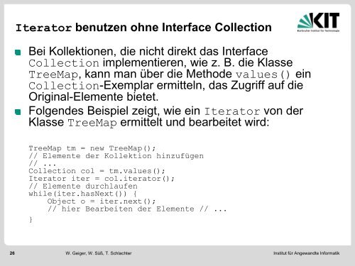 Datenstrukturen / Das Collection-Framework - Institut fÃ¼r ...