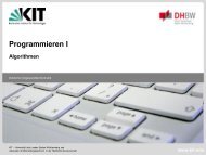 Programmieren I - Algorithmen - Institut fÃ¼r Angewandte Informatik