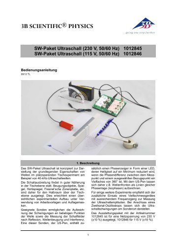 SW-Paket Ultraschall (230 V, 50/60 Hz) 1012845 SW ... - 3B Scientific