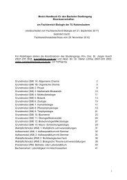 Modulhandbuch (Reformierter Studiengang) - Fachbereich Biologie