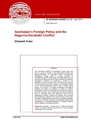 Azerbaijan's Foreign Policy and the Nagorno-Karabakh Conflict