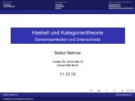 Haskell und Kategorientheorie - Informatik - Universität Bonn