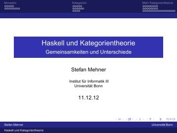 Haskell und Kategorientheorie - Informatik - Universität Bonn