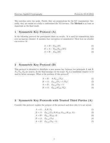 2 Symmetric Key Protocol (B)