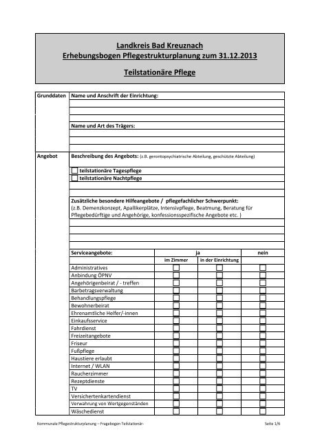 TeilstationÃ¤re Pflege - Landkreis Bad Kreuznach