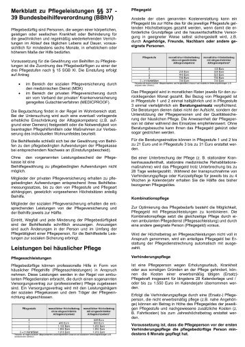 Merkblatt zu Pflegeleistungen Â§Â§ 37 - 39 ... - bdzwestfalen.de