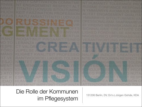 Die Rolle der Kommunen im Pflegesystem - Deutscher Verein