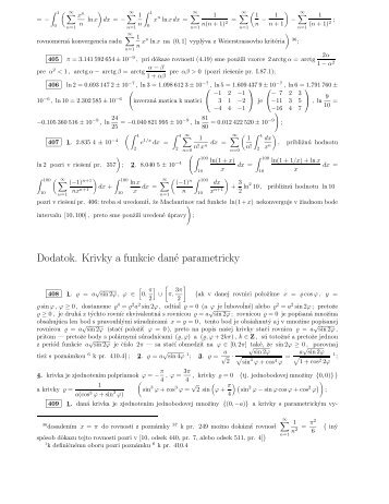 Dodatok. Krivky a funkcie dané parametricky