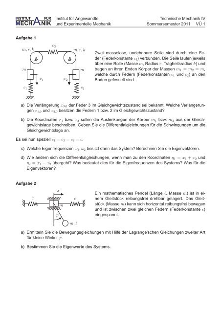 Aufgabensammlung - Institut fÃ¼r Angewandte und Experimentelle ...