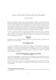 Logik in Informatik, Mathematik und Philosophie - Universität Bern