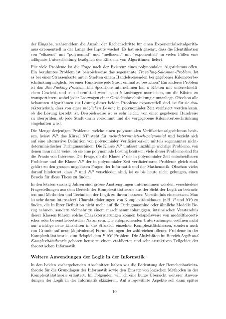 Logik in Informatik, Mathematik und Philosophie - Universität Bern