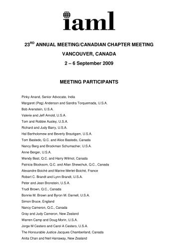 23 ANNUAL MEETING/CANADIAN CHAPTER MEETING ...