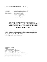 enforcement of custodial visitation/access orders in virginia, usa