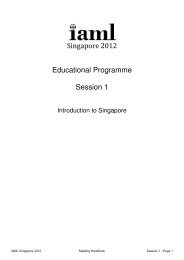 Singapore 2012 Educational Programme Session 1 - International ...