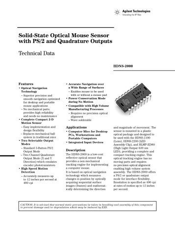 Solid-State Optical Mouse Sensor with PS/2 and ... - The IAMMP