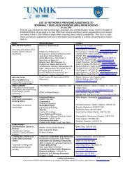 Final list of networks