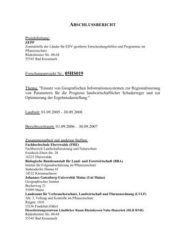 Forschungsprojekt Nr.: 05HS019 Thema: "Einsatz von ... - BLE